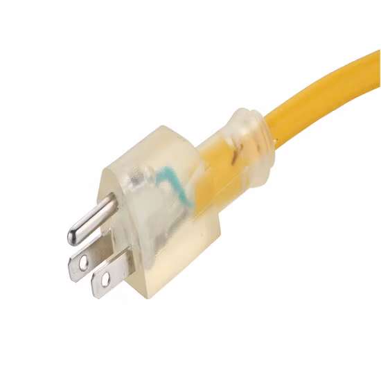 Cable eléctrico de extensión americano transparente certificado UL de 16A 125V